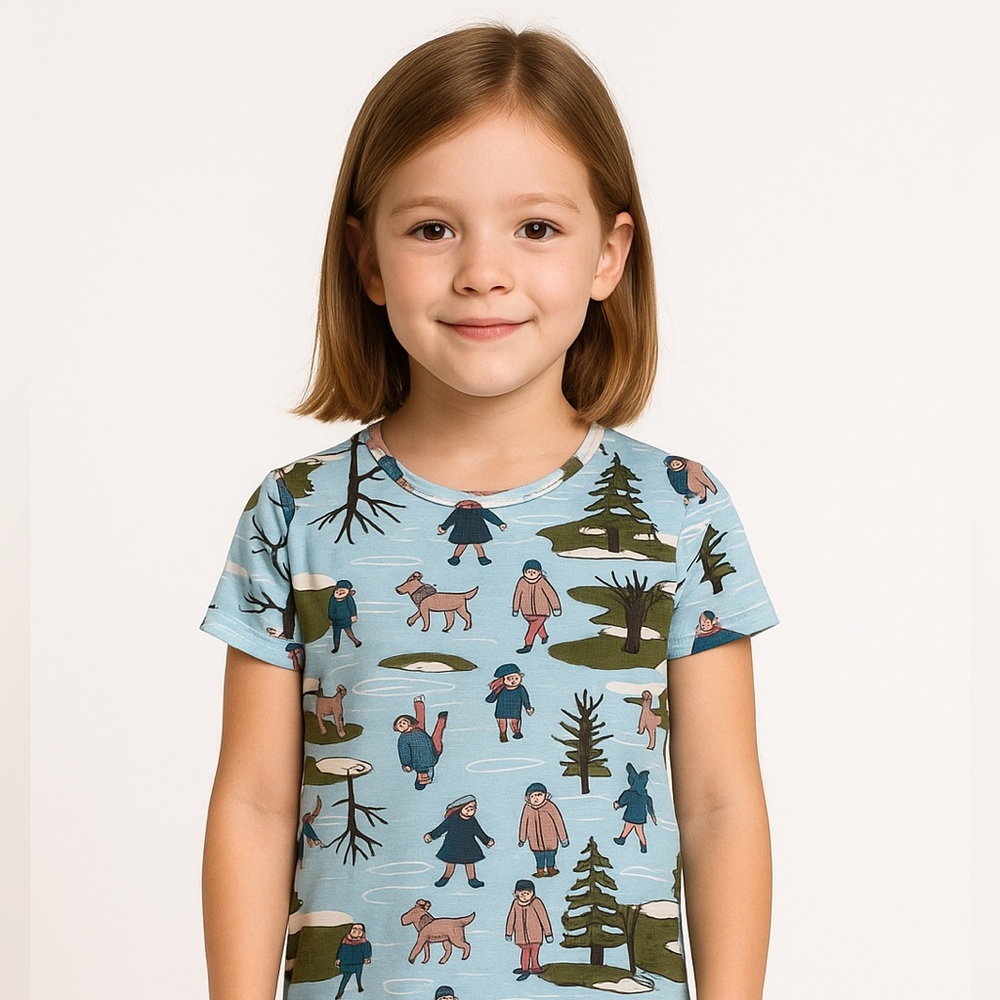 LuLaRoe Ice Skating Blue T-Shirt